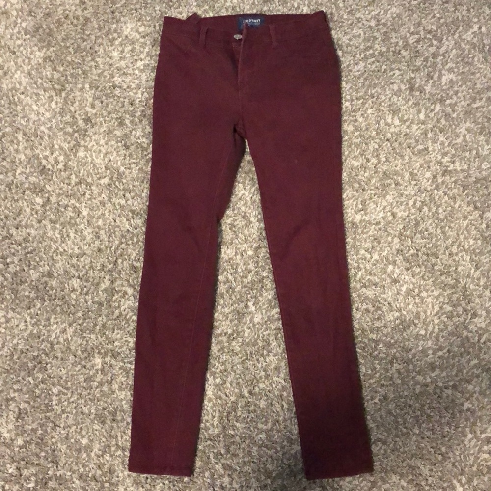 Burgundy velvet jeans